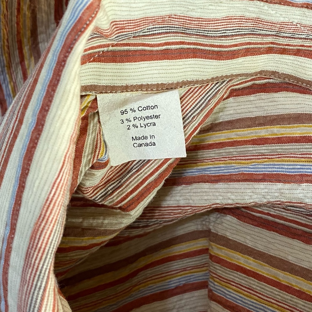 Ike Behar New York Mens Stripe Button Down Shirt Large L - Picture 3 of 3